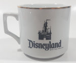 Vintage Walt Disney Productions Disneyland 3 1/4" Tall White with Gold Trim Porcelain Coffee Mug Cup