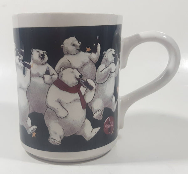 1998 Gibson The Coca Cola Company Polar Bear Themed 4 3/8" Tall Ceramic Coffee Mug Cup