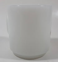 Rare Vintage Glasbake Vancouver Canucks NHL Ice Hockey Team 3 1/2" Tall White Milk Glass Coffee Mug Cup