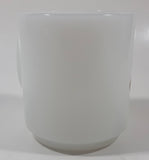 Rare Vintage Glasbake Vancouver Canucks NHL Ice Hockey Team 3 1/2" Tall White Milk Glass Coffee Mug Cup