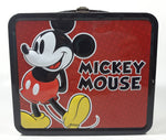 2011 Loungefly Disney Mickey Mouse Red and Black Embossed Tin Metal Lunch Box