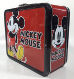 2011 Loungefly Disney Mickey Mouse Red and Black Embossed Tin Metal Lunch Box