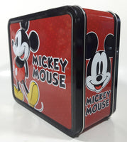 2011 Loungefly Disney Mickey Mouse Red and Black Embossed Tin Metal Lunch Box