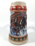 1993 Budweiser Holiday Stein Collection Hometown Holiday 7" Tall Ceramic Beer Stein Mug