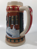 1993 Budweiser Holiday Stein Collection Hometown Holiday 7" Tall Ceramic Beer Stein Mug