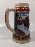 1993 Budweiser Holiday Stein Collection Hometown Holiday 7" Tall Ceramic Beer Stein Mug