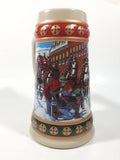 1993 Budweiser Holiday Stein Collection Hometown Holiday 7" Tall Ceramic Beer Stein Mug