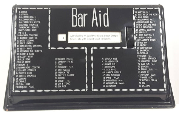 Vintage 1950s Bar Aid Bar Guide Roller in Black Tin Metal Case