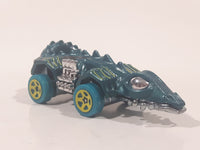 2016 Hot Wheels Dino Riders Fangster Sea Green with Chrome Eyes Die Cast Toy Creature Car Vehicle