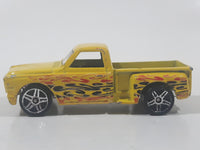 2015 Hot Wheels Heat Fleet II Custom '69 Chevy Pickup Truck Yellow Die Cast Toy Car Vehicle