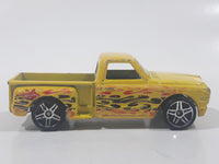 2015 Hot Wheels Heat Fleet II Custom '69 Chevy Pickup Truck Yellow Die Cast Toy Car Vehicle