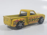 2015 Hot Wheels Heat Fleet II Custom '69 Chevy Pickup Truck Yellow Die Cast Toy Car Vehicle