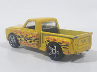 2015 Hot Wheels Heat Fleet II Custom '69 Chevy Pickup Truck Yellow Die Cast Toy Car Vehicle