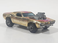 Vintage 1977 Hot Wheels Rodger Dodger Gold Chrome Die Cast Toy Muscle Car Vehicle Hong Kong