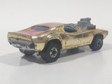 Vintage 1977 Hot Wheels Rodger Dodger Gold Chrome Die Cast Toy Muscle Car Vehicle Hong Kong