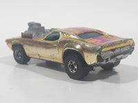 Vintage 1977 Hot Wheels Rodger Dodger Gold Chrome Die Cast Toy Muscle Car Vehicle Hong Kong