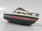Vintage 1978 Tomy PC1397 Speed Boat Sea Patrol White and Black Plastic Toy Vehicle No Motor