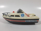 Vintage 1978 Tomy PC1397 Speed Boat Sea Patrol White and Black Plastic Toy Vehicle No Motor