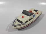 Vintage 1978 Tomy PC1397 Speed Boat Sea Patrol White and Black Plastic Toy Vehicle No Motor