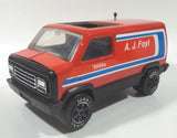 Vintage 1979 Tonka A.J. Foyt Red Van Red and Black Race Car and 4" Tall Driver Pressed Steel Die Cast Toy Car Vehicle Set