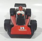 Vintage 1979 Tonka A.J. Foyt Red Van Red and Black Race Car and 4" Tall Driver Pressed Steel Die Cast Toy Car Vehicle Set