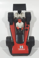 Vintage 1979 Tonka A.J. Foyt Red Van Red and Black Race Car and 4" Tall Driver Pressed Steel Die Cast Toy Car Vehicle Set