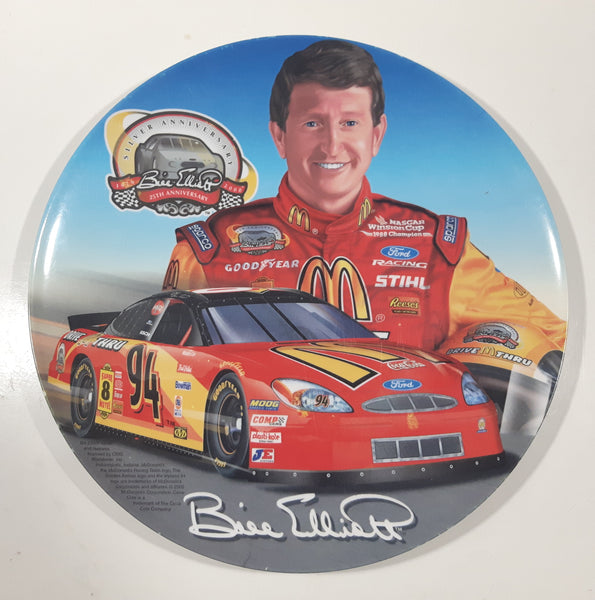 Nascar #94 McDonald's Bill Elliot 25th Silver Anniversary 9 1/2" Diameter Plastic Collector Plate