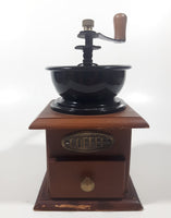 Vintage Style Wood and Metal Coffee Grinder Mill