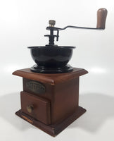 Vintage Style Wood and Metal Coffee Grinder Mill