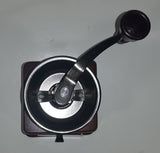 Vintage Cafe Blue Flowers White Porcelain Wood and Metal Coffee Grinder Mill