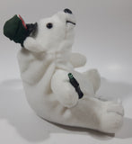 1997 Coca Cola Polar Bear with Green Cap Holding a Bottle 6" Tall Stuff Animal Character Bean Bag Plush New with Tags
