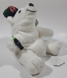 1997 Coca Cola Polar Bear with Green Cap Holding a Bottle 6" Tall Stuff Animal Character Bean Bag Plush New with Tags