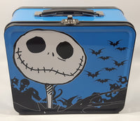 Disney Jack Skellington Blue and Black Tin Metal Lunch Box Container