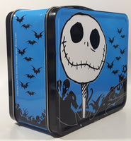 Disney Jack Skellington Blue and Black Tin Metal Lunch Box Container