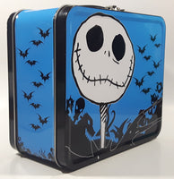 Disney Jack Skellington Blue and Black Tin Metal Lunch Box Container