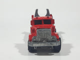 1989 Hot Wheels Peterbilt Cement Mixer Truck Red Die Cast Toy Car Vehicle