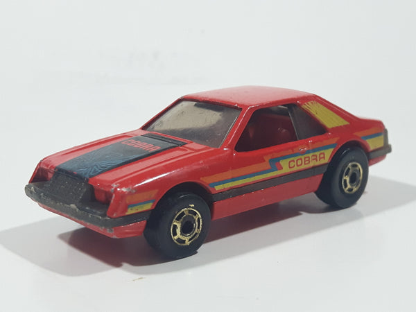 Vintage 1982 Hot Wheels The Hot Ones 1979 Ford Mustang Cobra Enamel Red Die Cast Toy Car Vehicle