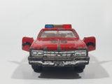 Vintage Majorette Chevrolet Impala Fire Chief Red 1/41 Scale Die Cast Toy Car Vehicle with Opening Doors