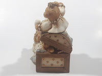Vintage Cherison Teddy Bears and Toy Box Hand Painted 5" Tall Resin Figurine with Hidden Coin Bank