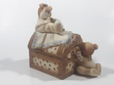 Vintage Cherison Teddy Bears and Toy Box Hand Painted 5" Tall Resin Figurine with Hidden Coin Bank