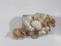 Vintage Cherison Teddy Bears and Toy Box Hand Painted 5" Tall Resin Figurine with Hidden Coin Bank
