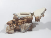 Vintage Cherison Teddy Bears and Toy Box Hand Painted 5" Tall Resin Figurine with Hidden Coin Bank