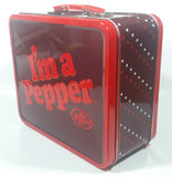 Dr. Pepper I'm a Pepper Red Embossed Tin Metal Lunch Box