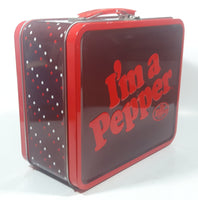 Dr. Pepper I'm a Pepper Red Embossed Tin Metal Lunch Box