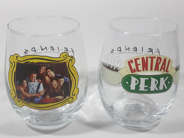 2020 Warner Bros. Friends Television Series Group Photo and Central Perk 4 3/4" Tall Glass Cup Set of 2