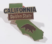 California Golden State Bear Themed State Shaped Enamel Metal Pin