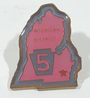 Little League Baseball District 5 Michigan State Shaped Enamel Metal Lapel Pin