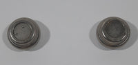 Set of 2 Round Domed Glass and Metal Small 3/4" Fridge Magnets