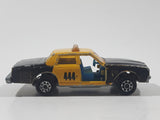 Vintage Majorette No. 240 Chevrolet Impala 444 Taxi Cab Black and Yellow 1/69 Scale Die Cast Toy Car Vehicle - Missing Doors