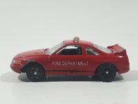 Motor Max Fire Department Chief Red w/ Blue Lights No. 6071 Die Cast Toy Car Emergency Rescue Vehicle